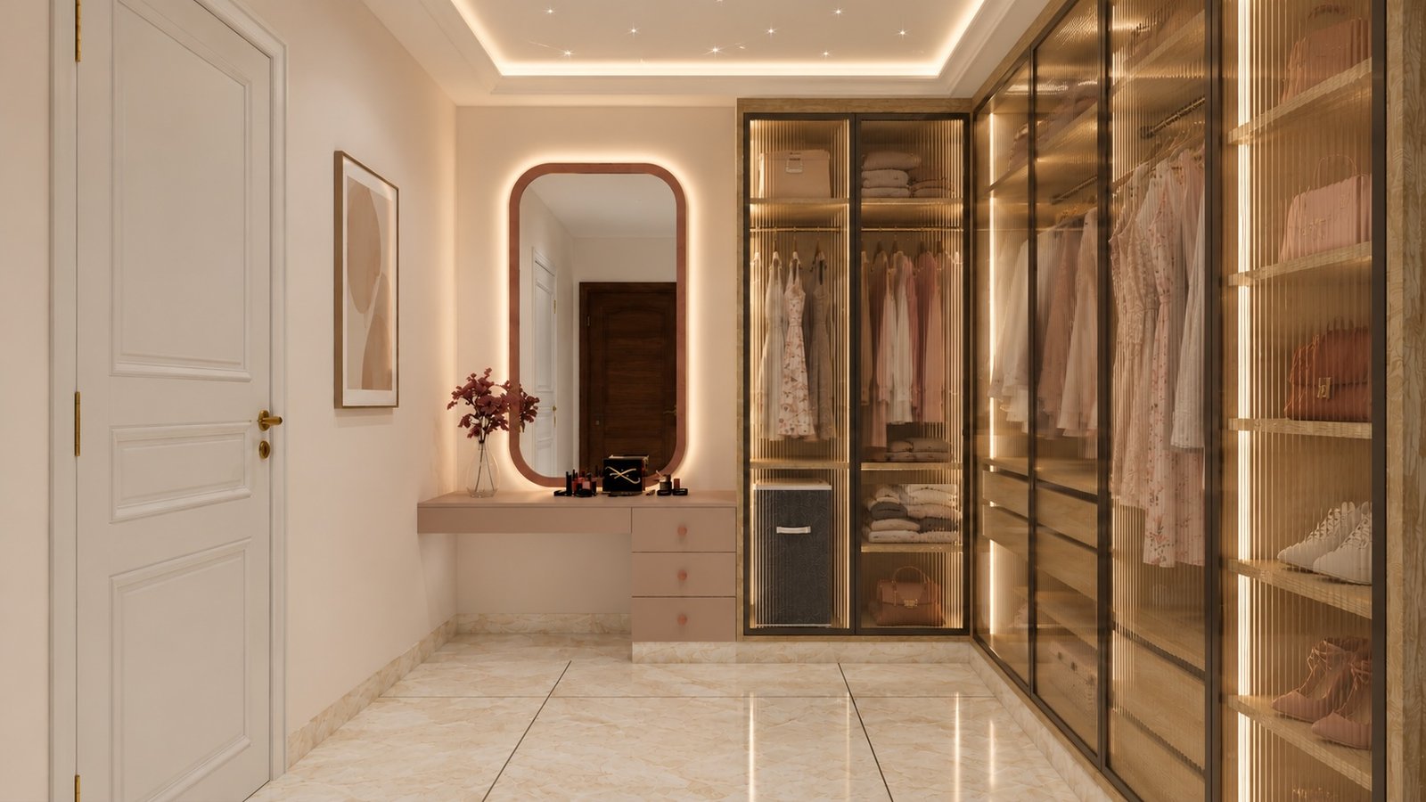 Glass warbrobe design in Goa by Vision Design