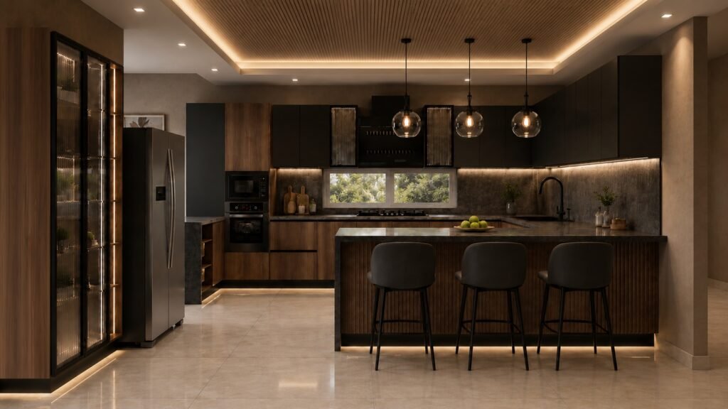 Kitchen and wardrobe design in Goa by Vision Design